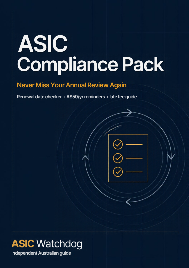 ASIC Watchdog reminder pack cover: 15-page compliance guide